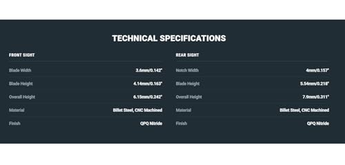 Image of TAG PRECISION Tactical Gun Sights Compatible with Beretta M9A4 & 92Xi | Compact Ultra-Bright Front & Rear Tactical Handgun Sights with Easy-to-Use FiberLok Technology