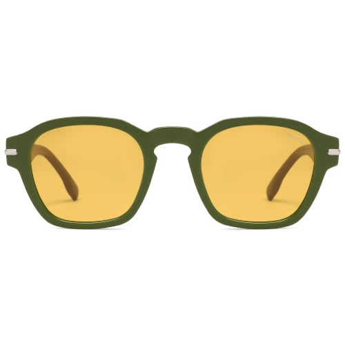 Image of SOJOS Retro Square Polarized Sunglasses Men Trendy Womens SJ2382 | Vintage UV400 90s Sun Glasses Outfit Driving