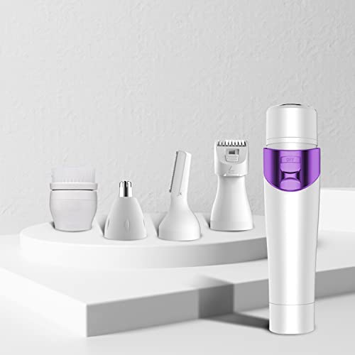 Veru Eternity Women Hair Trimmer, 4 In 1 Usb Rechargeable Ladies Remover For Body, Nose, Ear, And Eyebrow, Face, Bikini Line, Cordless Electric Shaver For Home And Travel Purple #TOP1