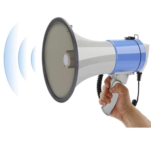 Bullhorn - Altoparlante megafono con registrazione e riproduzione, ideale per uso esterno, cheerleader e applicazioni di polizia