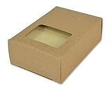 Crafter's Choice Kraft Rectangle Window Soap Box - Homemade Soap Packaging - Soap Making Supplies - 100% Recycled Materials - Made in USA! 50 Pack
