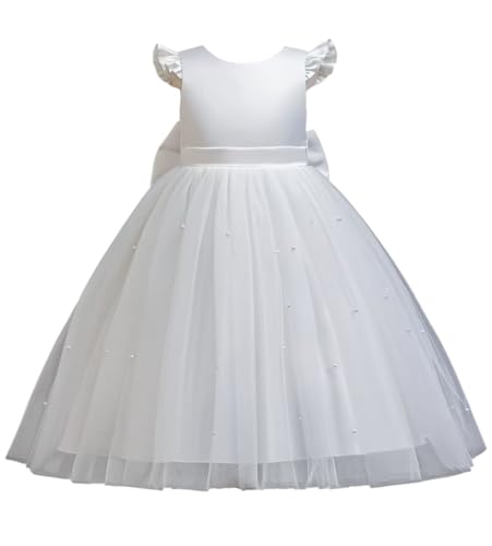Image of TAGAS Girls Princess Party Dress | Mesh Layered Fit & Flare Frock for Girls | Pearl Embellished Tulle Dress | Birthday Dressess | Wedding Kids Fancy Frock (3-11 Years)