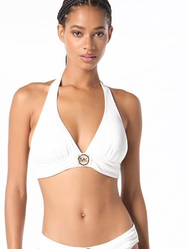 Michael Kors Women's Solid Logo Ring Halter Top