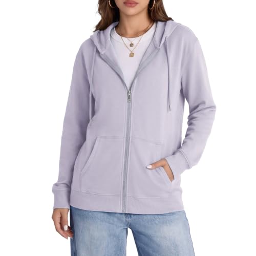 Image of Witsmile Zip Up Hoodie Women Oversized Sweatshirt Long Sleeve 2026 Fall Outfit Lightweight Jackets Workout Clothes
