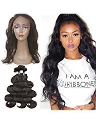 8A Remy Malaysian Virgin Hair Body Wave 4 Bundles 360 Lace Frontal with Bundle 360 Lace Frontal Pre Plucked Frontal With Bundles (20 22 24+ 360 Lace frontal 18)