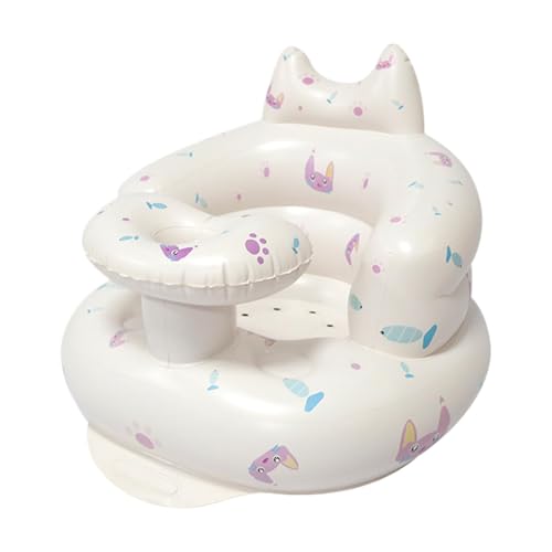 Tuyhnj 赤ちゃんのためのインフレータブルチェア、赤ちゃんの爆発椅子 - かわいいパターン折りたたみ可能な多機能インフレータブルバックサポートソファ,3ヶ月以上のポータブルベビーラーニングチェア、ベッド用のポンプで組み込まれた床席を爆破し、草