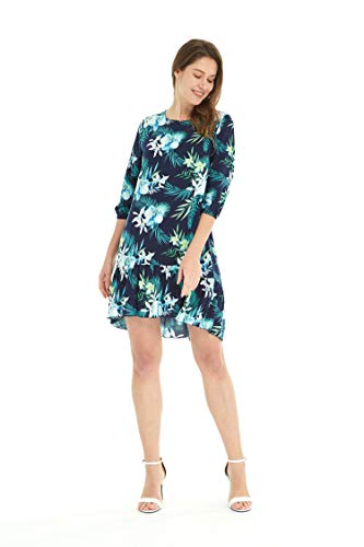 Image of Family Matching Hawaiian Clothes, Orchid Breeze Navy | Lightweight 100% rayon • Family matching outfits • Beach vacations • Luaus • Cruises • Family photos