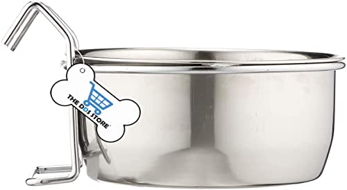 THE-DDS-STORE-Stainless-Steel-Hanging-Bowl-Bird-Food-Feeding-Dish-Water-Seed-Feeder-for-Parrot-Macaw-African-Greys-Budgies-Parakeet-Cockatiels-Conure-Lovebirds-Hook-Holder-150ml-Hook-1Pc