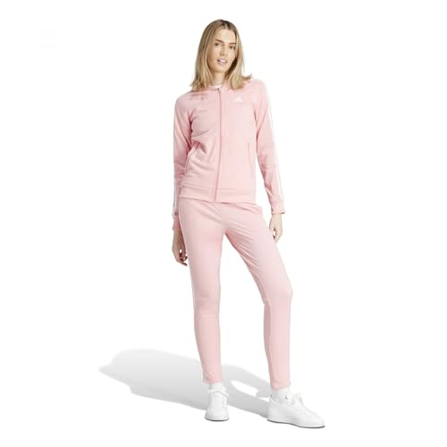 adidas Damen Essentials 3-Stripes Track Suit, semi pink spark/white, XXS – Ansicht 1