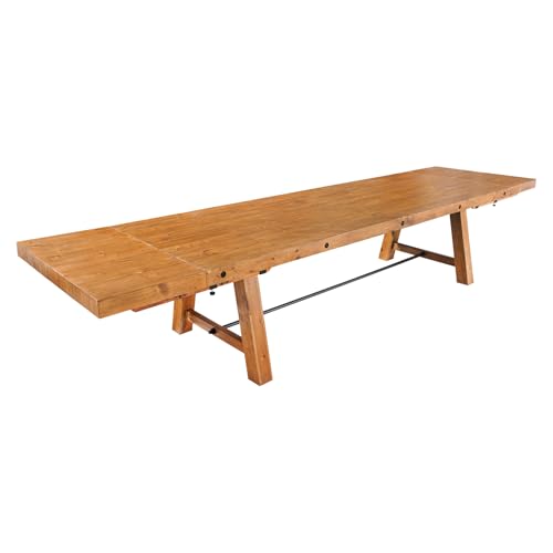 Riess Ambiente Massiver Esstisch FINCA - 300-400cm - braun - verlängerbar recyceltes Pinienholz Ansteckplatten 8+