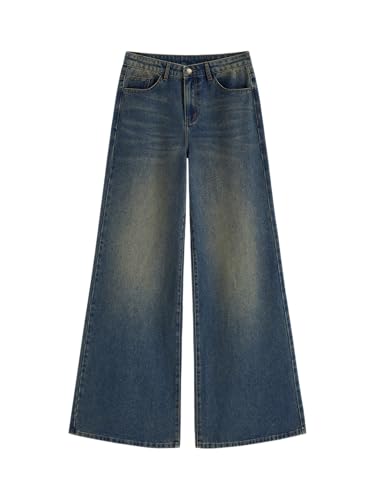 CIDER Women Trendy Low Waist Baggy Jeans Wide Leg Denim Pants Oversized Long Length Trousers