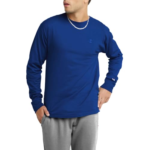Image of Champion Men's Classic Long Sleeve T-Shirt, Standard Fit, C Logo, Available in Regular and Big & Tall