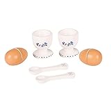 2 huevos madera + 2 servicios + cucharitas