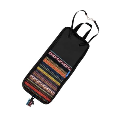 JEWEDECO Bolsa para Baquetas Portátil con Asa Diseño Étnico Colorido Oxford Resistente Funda Protectora para Almacenamiento y Transporte de Baquetas de Batería Accesorio para Bateristas