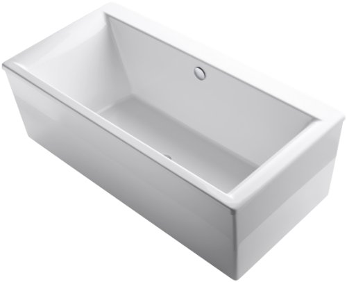 KOHLER K-6366-0 Stargaze 72-Inch X 36-Inch Freestanding Bath with Straight Shroud and Center Drain, White, 1-Pack KOHLER K-6366-0 Stargaze 72-Inch X 36-Inch Freestanding Bath with Straight Shroud and Center Drain, White, 1-Pack