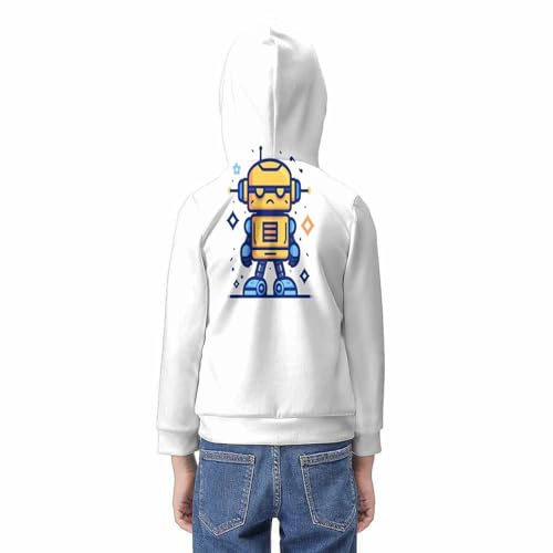 Sweat à capuche enfant robot résistant et confortable pour 9-11 ans