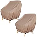 ULTCOVER Waterproof Patio Chair Cover – Outdoor Lounge Deep Seat Single Lawn Chair Cover 2 Pack Fits Up to 32W x 34D x 34H inches