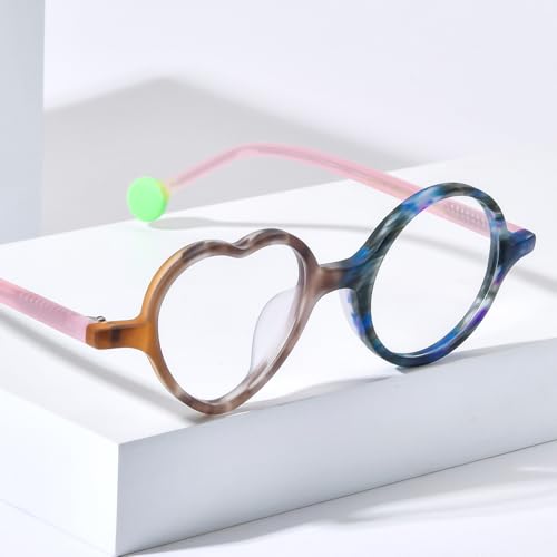 Image of HEPIDEM Multicolor Acetate Glasses Frame Men Women Round Eyeglasses Optical Spectacles 9377