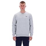 Reebok Apparel Men's Kai Small Logo Crewneck Sweatshirt, Light Grey Marl, Size M