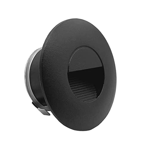LIGHTWORLD24 LED para escaleras, aplique empotrable de pared, foco empotrable, iluminación de escalones para interior y exterior, lámpara de pared, IP65, 230V, 2W, 180 lm, negro, 1 unidad