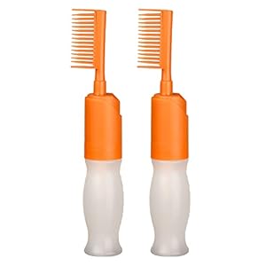 UNVOJL 2 Pack Hair Dye Bottle Root Comb Applicator Bottle Shampoo Bottle with Graduated Scale Brush Coloring Dyeing Comb