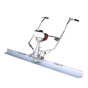 Tomahawk 1.6 HP Honda Gas Vibrating Concrete Power Screed Motor with 4ft Aluminum Magnesium Board Straight Edge Bar Set and 360° Handles with GX35 Honda Engine