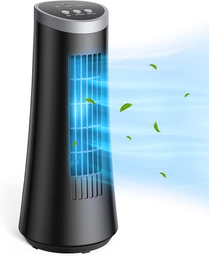 Mirdred Desk Fan, 75° Oscillating Tower Fan with 2 Speeds, Quiet Cooling Table Fan, 12’’ Portable Corded Small Fan, Bladeless Fan for Bedroom Home Office Desktop (Black) Mirdred Desk Fan, 75° Oscillating Tower Fan with 2 Speeds, Quiet Cooling Table Fan, 12’’ Portable Corded Small Fan, Bladeless Fan for Bedroom Home Office Desktop (Black)