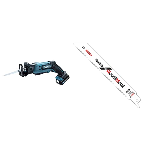 マキタ レシプロソー充電式10.8V JR104DSH 1.5Ahバッテリ・充電器・ケース付 + BOSCH(ボッシュ) 木材&金属用セーバーソーブレード2本組 S922HF/2G