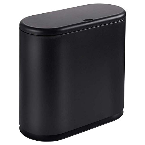 PMTBHHigh Quality Ultra-Thin Pedal Trash Can, Clamshell Oval Detachable Push Trash Can