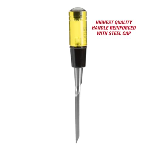 Image of GreatNeck 5 /8 in Wood Chisel for Carpentry and Joinery, 5 Inch Blade, High Carbon Steel, Steel Cap Acetate Handle, Made in USA Woodworking Tools