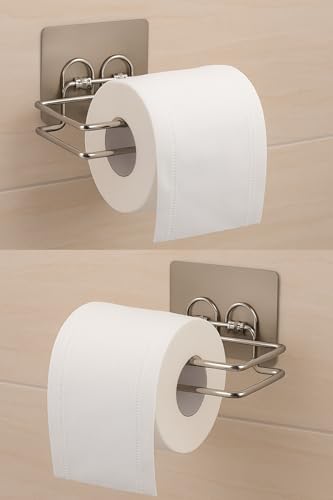 Image of KLYRA Toilet Roll Holder for Bathroom Toilet Tissue Rolls Holder Self Adhesive Toilet Paper Roll Holder Bathroom Tissue Holder Toilet Roll Stand Toilet Tissue Holder