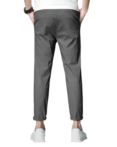 Image of EYEBOGLER Men's Solid Brand Logo Track Pants Charcoal Grey