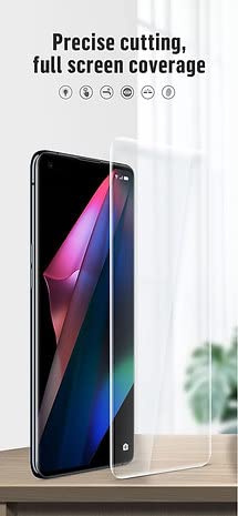 Image of Oppo Reno 6 Pro Cellphone Tempered Glass Full Adhesive Uv Glue Curved Edge To Edge Case Advanced Border-Less Full Uv Screen Protector And Easy Installation Kit.