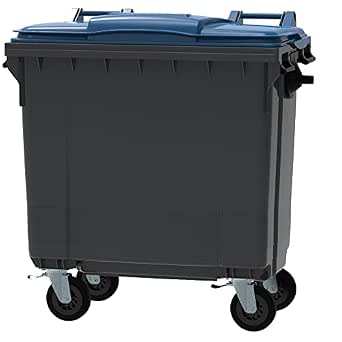 ESE Poubelle Conteneur 770L Bleu Avec Couvercle Plat Bleu - 4 Roues, Robuste Et Écologique