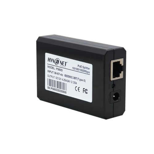 Image of 802.3bt Gigabit PoE++ Splitter to 12V /24V, 51W Power Adapter for PTZ Camera,DVR,NVR, LED Strip Light,Monitor