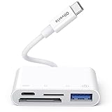 Double Duty-Dateien: Der USB C SD-Karten-Adapter ist kompatibel mit SD, SDHC, SDXC, Micro SD, Micro SDXC und MicroSDHC Speicherkarten, Der SD-Kartenleser unterstützt Standard-Fotoformate einschließlich JPEG, RAW, USB-Flash-Laufwerk, U Disk, USB-Memory Stick und 4K-Videoformate einschließlich H.264 und MPEG-4.