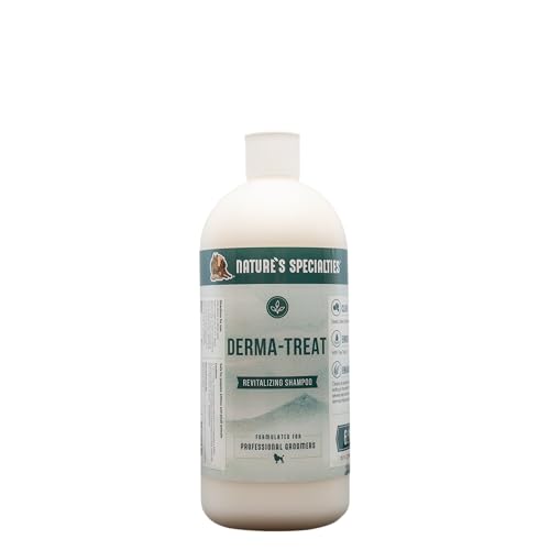 Nature's Specialties Derma-Treat Ultra Concentrated Germicide Medicated Dog Shampoo for Pets, Makes up to 1.5 Gallon, Natural Choice for Professional Groomers, Made in USA, 32 oz