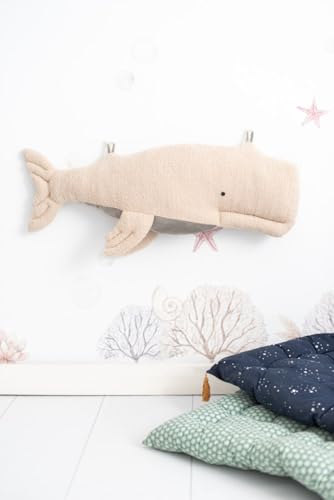 Peluche murale béluga lot de 2 déco chambre enfant océan