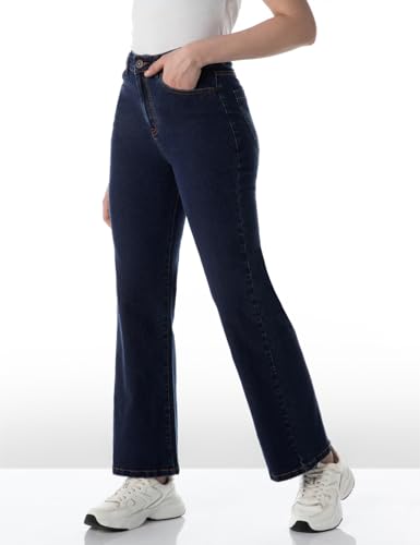 Image of INKD Women's Wide Leg Jeans - High-Rise | Stretchable | Enzyme Wash | Classic 5 Pocket Styling | Jeans for Women (Available in Plus Sizes)