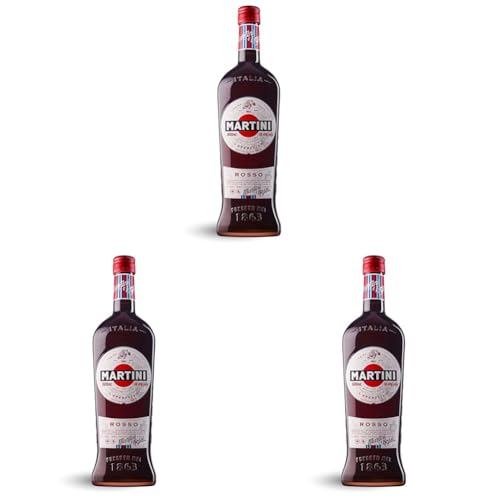 MARTINI Rosso Red Vermouth Aperitivo, 15% ABV, 50cl / 500ml, Vermut dulce con infusión de hierbas regionales (Paquete de 3)