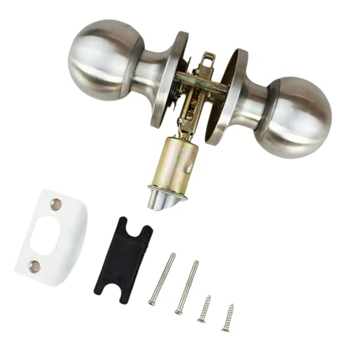 Qcbuegof Pomos redondos para puerta, con forma redonda, sin bloqueo, de acero inoxidable, giratorios, perillas interiores duraderas sin bloqueo