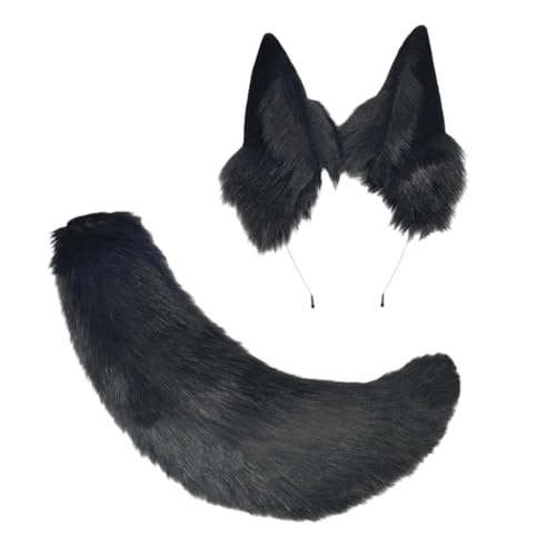 Serre-tête oreilles de chat et queue en fausse fourrure de qualité supérieure