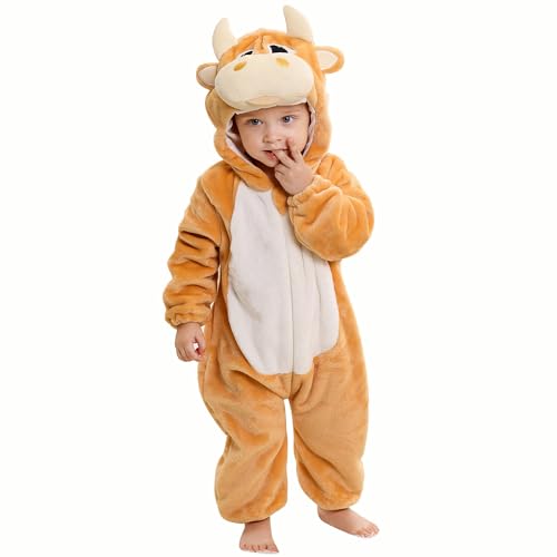 MICHLEY Unisex Baby Animal Costume Winter Autumn Hooded Romper Halloween Cosplay Jumpsuit Outfits