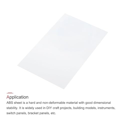 Image of MECCANIXITY White ABS Plastic Sheet 10 x 6 x 0.02 Inch for Building Model, DIY Crafts, Panel, Pack of 1 Pcs