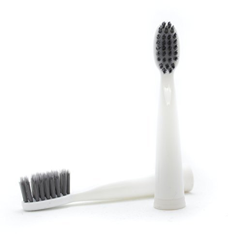 Pop Sonic Charcoal Infused Replacement Toothbrush Heads Fit's with Go Sonic USB Sonic & Pro Sonic Toothbrushes - Pack of 2