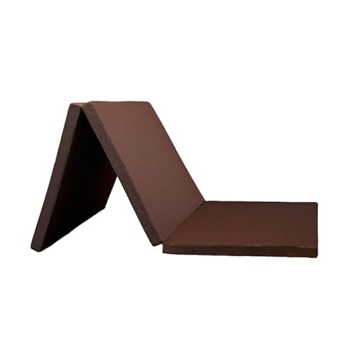 【厚さ5cm三つ折り高反発シングルマットレス220Ｎ 幾何BR色】 シングル マットレス 三つ折り ３つ折り 折りたたみ 折り畳み 国産 日本製 硬め 腰痛 体圧分散 高反発 軽量 (ブラウン（幾何学模様）)