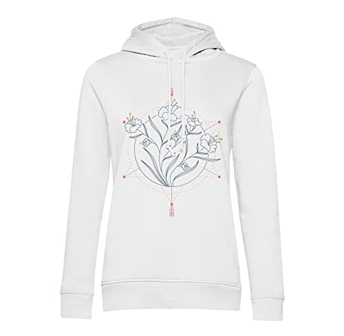Sweat à capuche anthophile noir motif ésotérisme et nature sauvage
