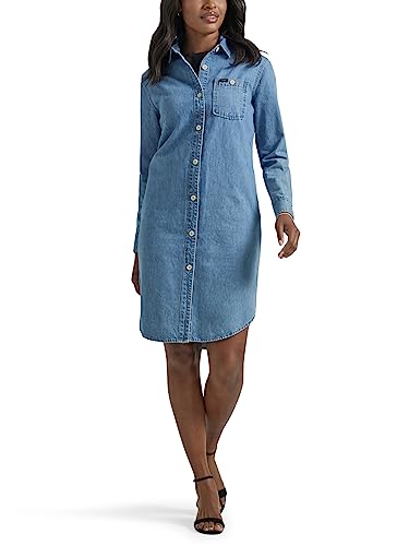 Lee Women's Legendary All Purpose Long Sleeve Denim Dress, Call Me Lee, Small