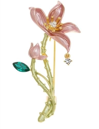 Broche fleur de lotus et perles en agate de luxe pour femme