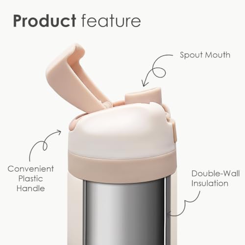 Image of Stripe Insulated Stainless Steel Water Bottle with Straw for Sports and Travel 24 Ounces for Women Girls Friends Teens Birthday